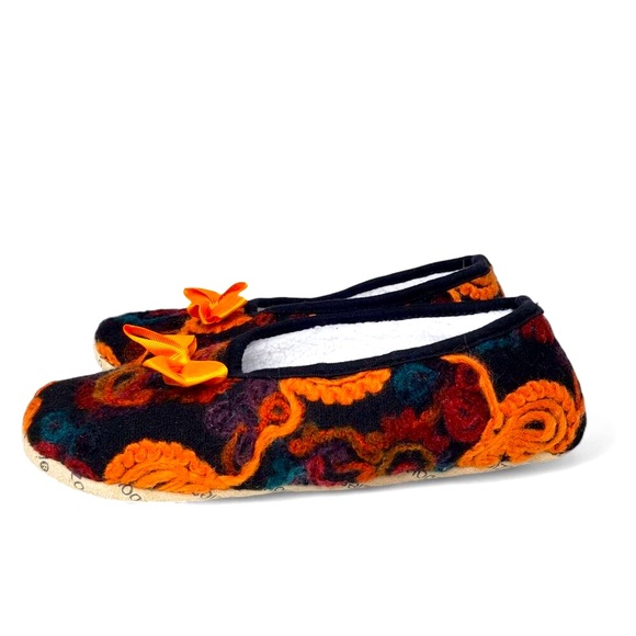 Snoozies Cozy Little Foot Coverings Women's Embroidered Yarn Pattern Furry M - Picture 3 of 9